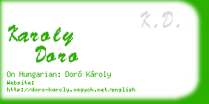 karoly doro business card